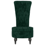 High Back Chair Dark Green Velvet Button Design