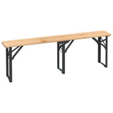 3 Piece Folding Beer Table Set Solid Wood Fir - Top-Down View