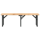 3 Piece Folding Beer Table Set Solid Wood Fir - 45-Degree Angle