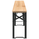 3 Piece Folding Beer Table Set Solid Wood Fir - Rear View