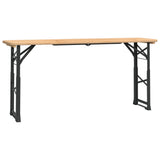 Folding Beer Table 170x50x75/105 cm Solid Wood Fir - Front View