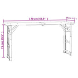 Folding Beer Table 170x50x75/105 cm Solid Wood Fir - Rear View