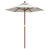 Garden Parasol with Wooden Pole Sand 196x231 cm