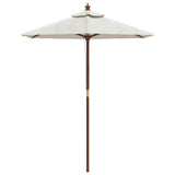 Garden Parasol with Wooden Pole Sand 196x231 cm - Side View