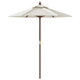 Garden Parasol with Wooden Pole Sand 196x231 cm