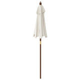 Garden Parasol with Wooden Pole Sand 196x231 cm