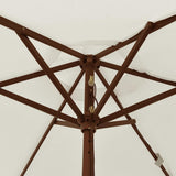 Garden Parasol with Wooden Pole Sand 196x231 cm - Rear View