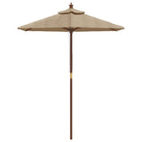 Garden Parasol with Wooden Pole Taupe 196x231 cm