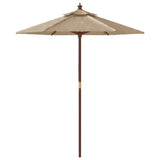 Garden Parasol with Wooden Pole Taupe 196x231 cm - Top-Down View