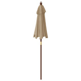 Garden Parasol with Wooden Pole Taupe 196x231 cm - 45-Degree Angle