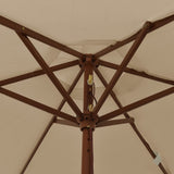 Garden Parasol with Wooden Pole Taupe 196x231 cm - Rear View