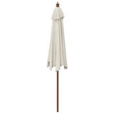 Garden Parasol with Wooden Pole Sand 299x240 cm - 45-Degree Angle