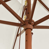 Garden Parasol with Wooden Pole Sand 299x240 cm