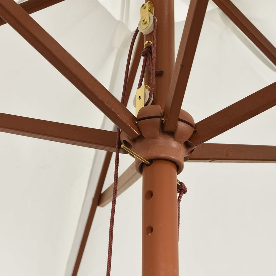 Garden Parasol with Wooden Pole Sand 299x240 cm