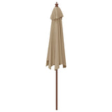 Garden Parasol with Wooden Pole Taupe 299x240 cm - 45-Degree Angle