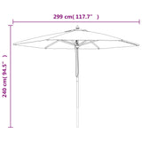 Garden Parasol with Wooden Pole Taupe 299x240 cm - Low Angle
