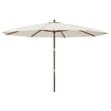 Garden Parasol with Wooden Pole Sand 400x273 cm