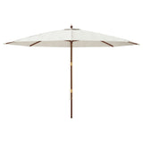 Garden Parasol with Wooden Pole Sand 400x273 cm