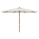 Garden Parasol with Wooden Pole Sand 400x273 cm