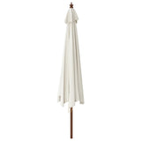 Garden Parasol with Wooden Pole Sand 400x273 cm
