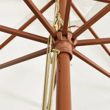 Garden Parasol with Wooden Pole Sand 400x273 cm - Rear View