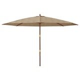 Garden Parasol with Wooden Pole Taupe 400x273 cm