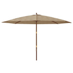 Garden Parasol with Wooden Pole Taupe 400x273 cm