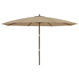 Garden Parasol with Wooden Pole Taupe 400x273 cm - Top-Down View