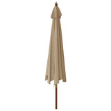 Garden Parasol with Wooden Pole Taupe 400x273 cm