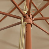 Garden Parasol with Wooden Pole Taupe 400x273 cm