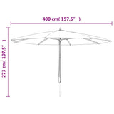Garden Parasol with Wooden Pole Taupe 400x273 cm - Low Angle