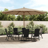 Garden Parasol with Wooden Pole Taupe 400x273 cm
