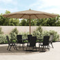 Garden Parasol with Wooden Pole Taupe 400x273 cm