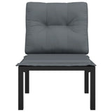 Garden Chair with Cushions Black and Grey Poly Rattan - Side View