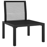 Garden Chair with Cushions Black and Grey Poly Rattan - Rear View