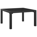 Garden Footstool with Cushion Black and Grey Poly Rattan - Top-Down View