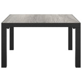 Garden Coffee Table Grey 55x55x31 cm DPC and Steel - Side View