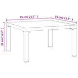 Garden Coffee Table Grey 55x55x31 cm DPC and Steel - Rear View