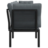 4 Piece Garden Lounge Set Black and Grey Poly Rattan - Top-Down View