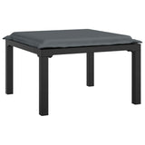 4 Piece Garden Lounge Set Black and Grey Poly Rattan - Rear View