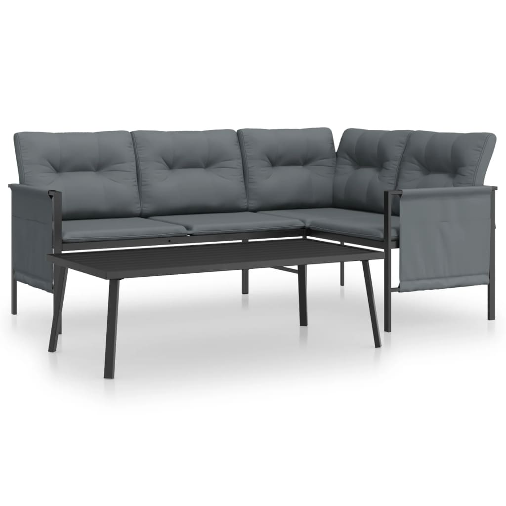 2 Piece Garden Lounge Set  Anthracite Steel