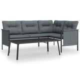 2 Piece Garden Lounge Set  Anthracite Steel - Front View