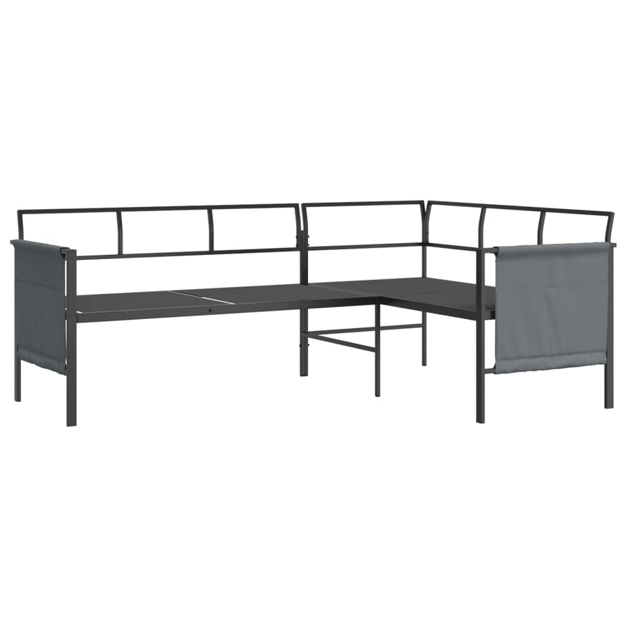 2 Piece Garden Lounge Set Anthracite Steel
