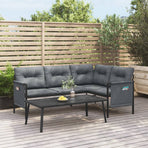 2 Piece Garden Lounge Set Anthracite Steel