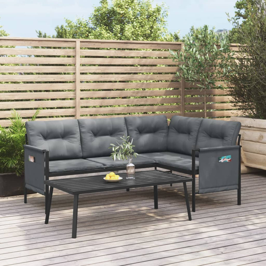2 Piece Garden Lounge Set Anthracite Steel