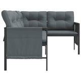 Garden Corner Sofa Anthracite Steel and Textilene - Top-Down View