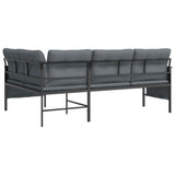 Garden Corner Sofa Anthracite Steel and Textilene - 45-Degree Angle