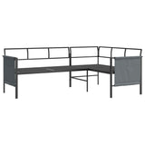 Garden Corner Sofa Anthracite Steel and Textilene - Rear View