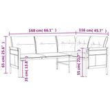 Garden Corner Sofa Anthracite Steel and Textilene