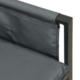 Garden Corner Sofa Anthracite Steel and Textilene - Close-Up Angle
